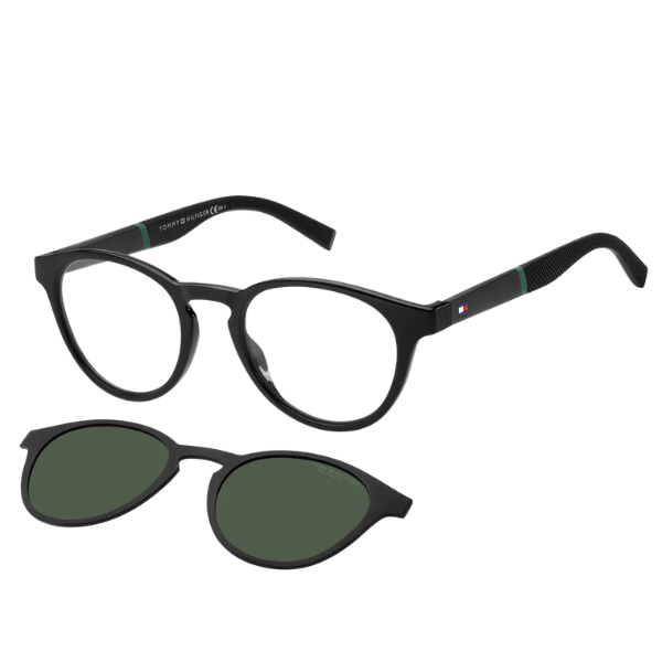 Armazones-Tommy-Hilfiger Round-Black:Verde-con-Extra Clip-Polarizado-Eyewearlocker-Tommy-Hilfiger-Ecuador-1