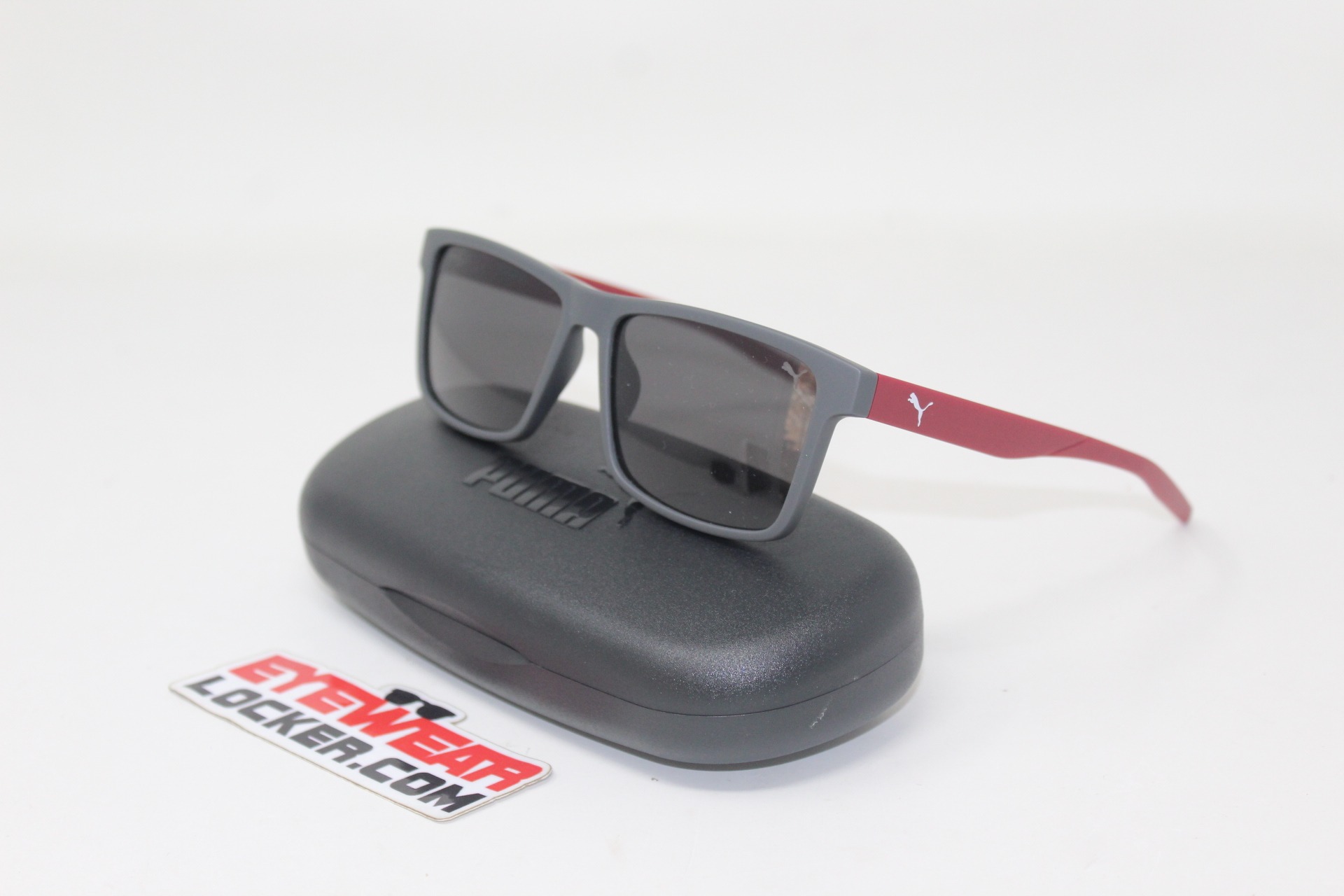 Puma-Pe01330- 003-Matte-Grey:-Red -Eyewearlocker-Puma-Ecuador-1
