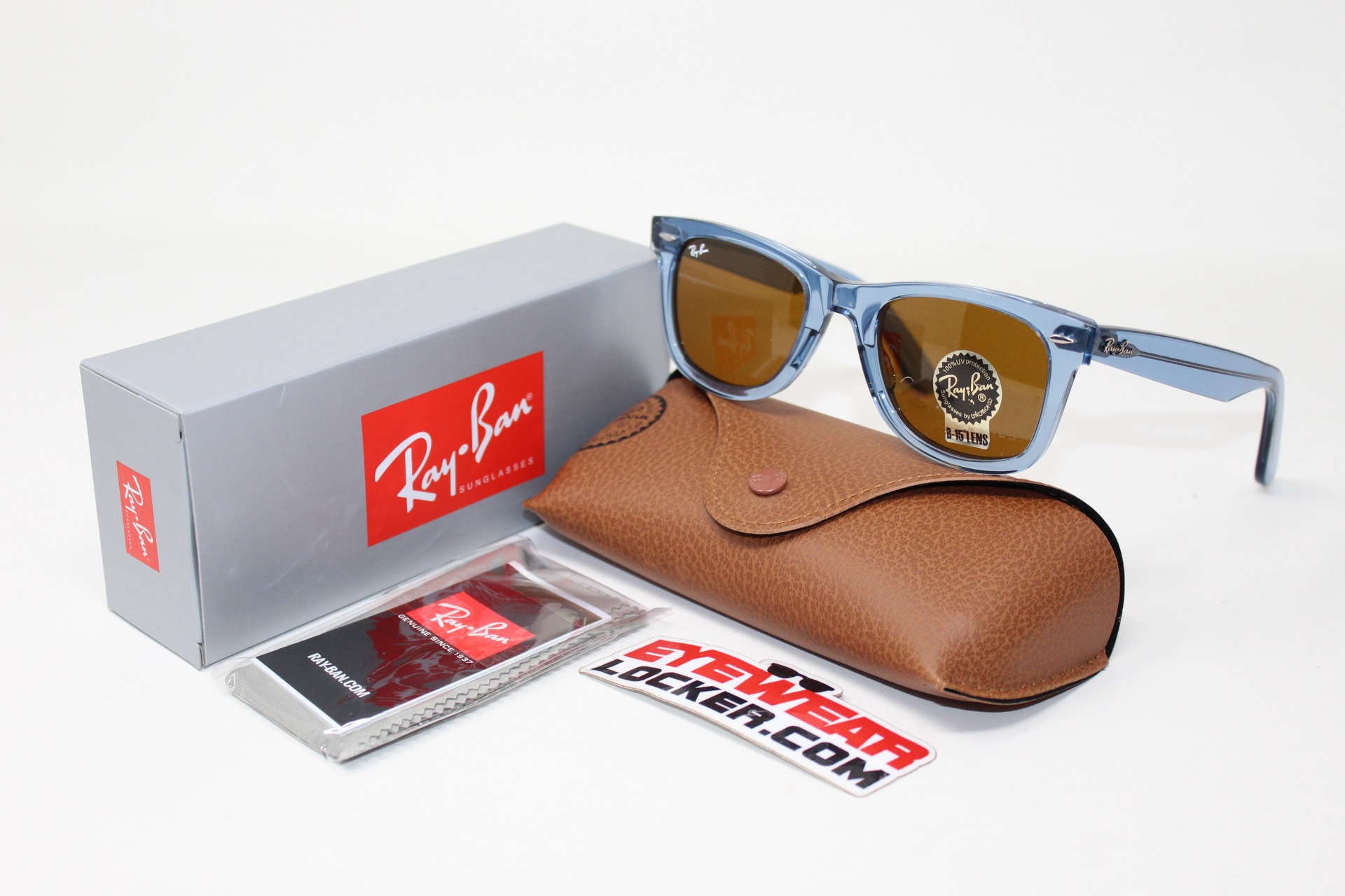 Ran-Ban-Wayfarer-RB2140-Transparent-Blue-Brown-Eyewearlocker-Ray-Ban-Ecuador-1