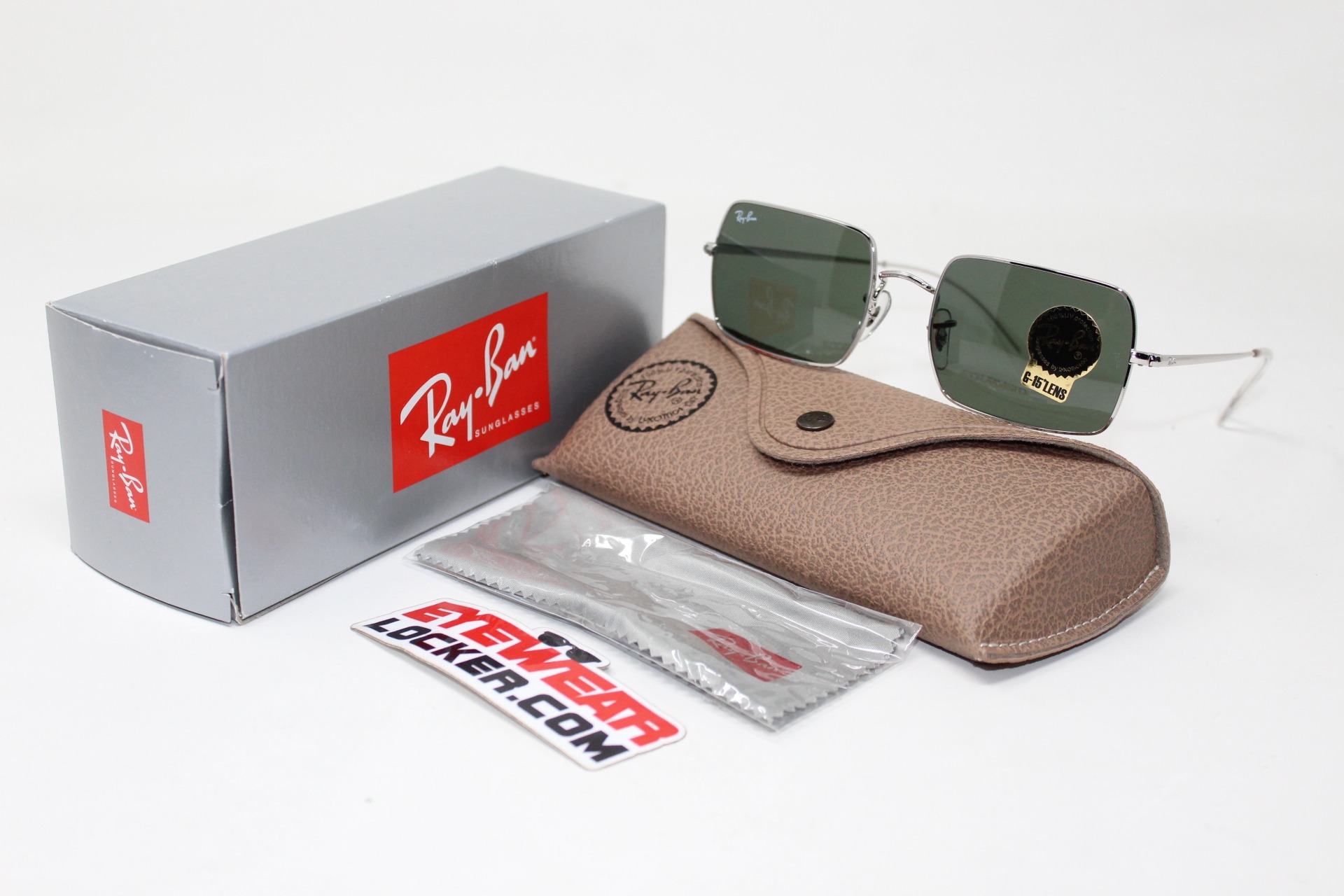 Ray-Ban-Square-RB1969-Gunmetal-Green-G-15-Eyewearlocker-Ray-Ban-Ecuador-1