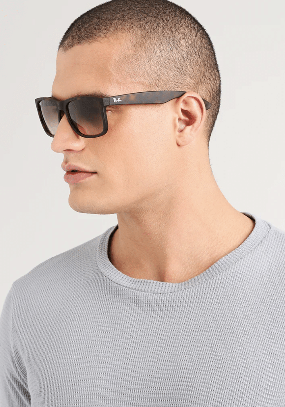 Ray Ban Justin RB4165 Havana Matte Café Degradada Polarizadas - Imagen 2