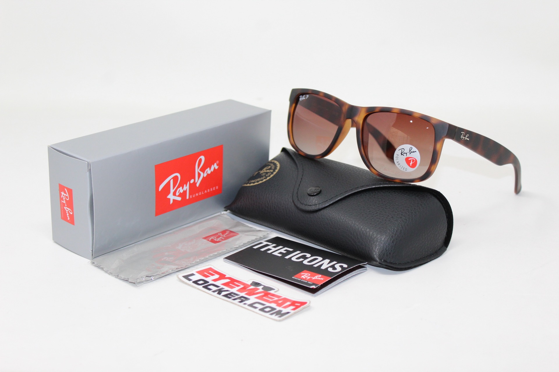 Ray Ban Justin RB4165 Havana Matte Café Degradada Polarizadas - Imagen 5