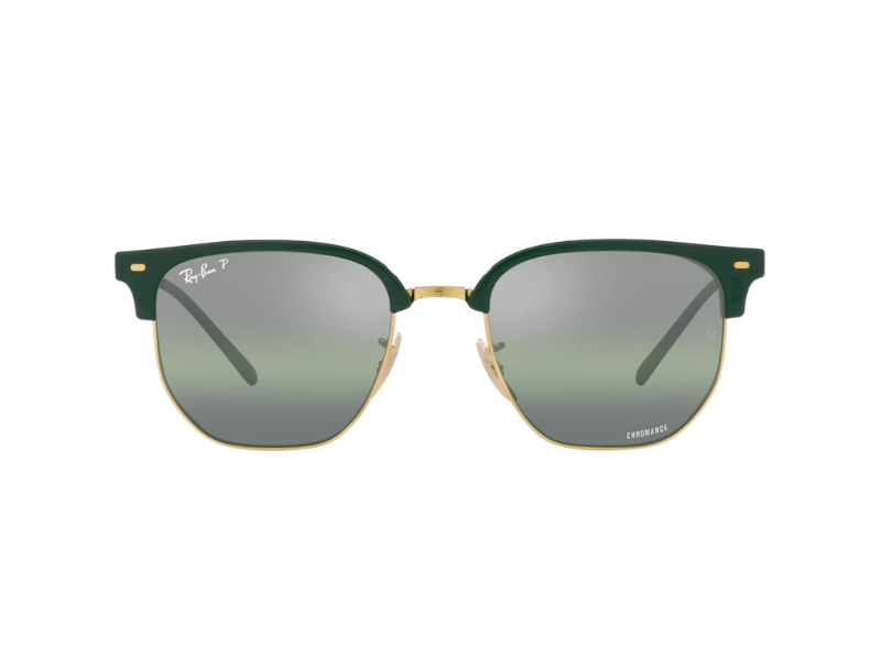 Ray Ban Chromance New Clubmaster RB4416 Polished Green Gold Polarizadas - Imagen 3